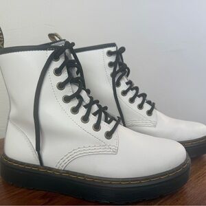 Dr. Martens White Boots with Black Soles